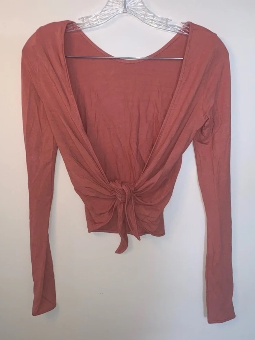 Aritzia Wilfred Free Taja T-shirt Canyon Rose Open Back Tie Up XS - Picture 2 of 4